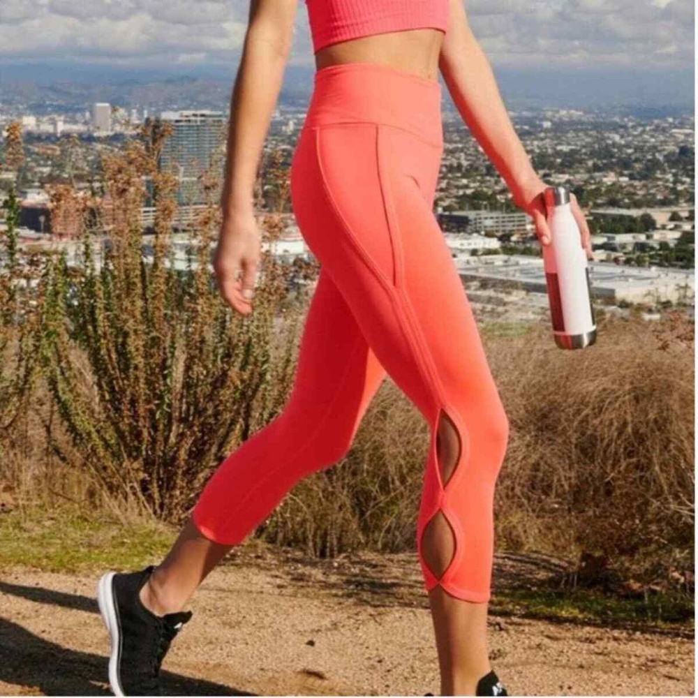 Free People FP Movement Infinity Legging Vivid Coral Neon Pink Size S